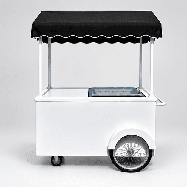 Black ice cream cart canopy