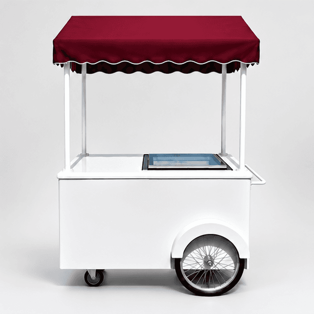 Burgundy ice cream cart canopy