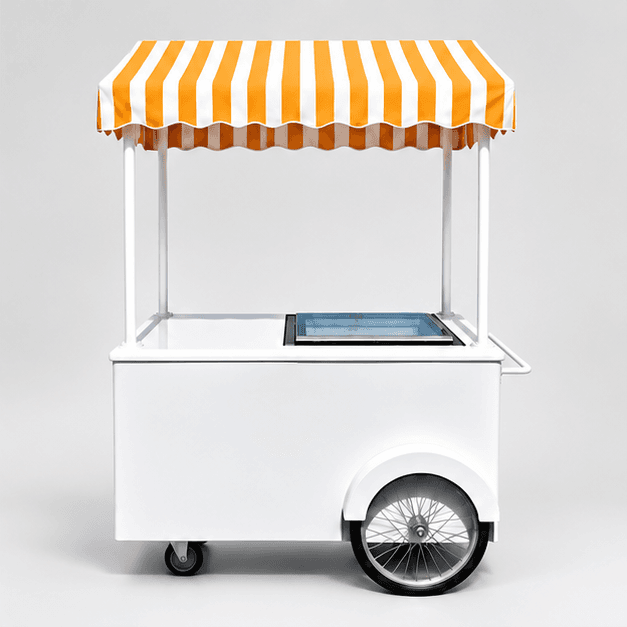 Orange & White Stripe ice cream cart canopy