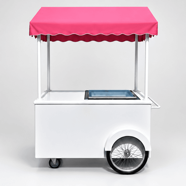 Pink ice cream cart canopy