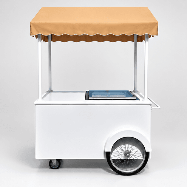 Tan ice cream cart canopy