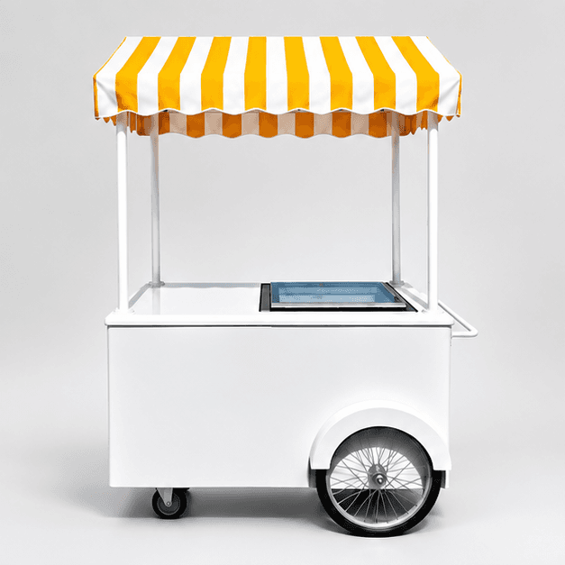 Yellow & White Stripe ice cream cart canopy