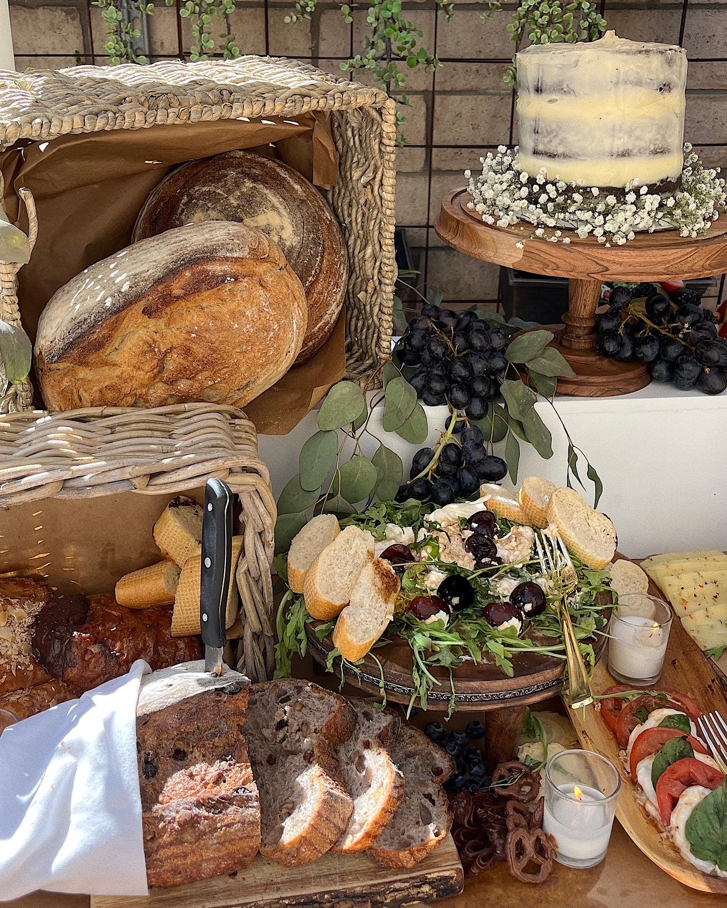 food selction on Cartcuterie graze cart
