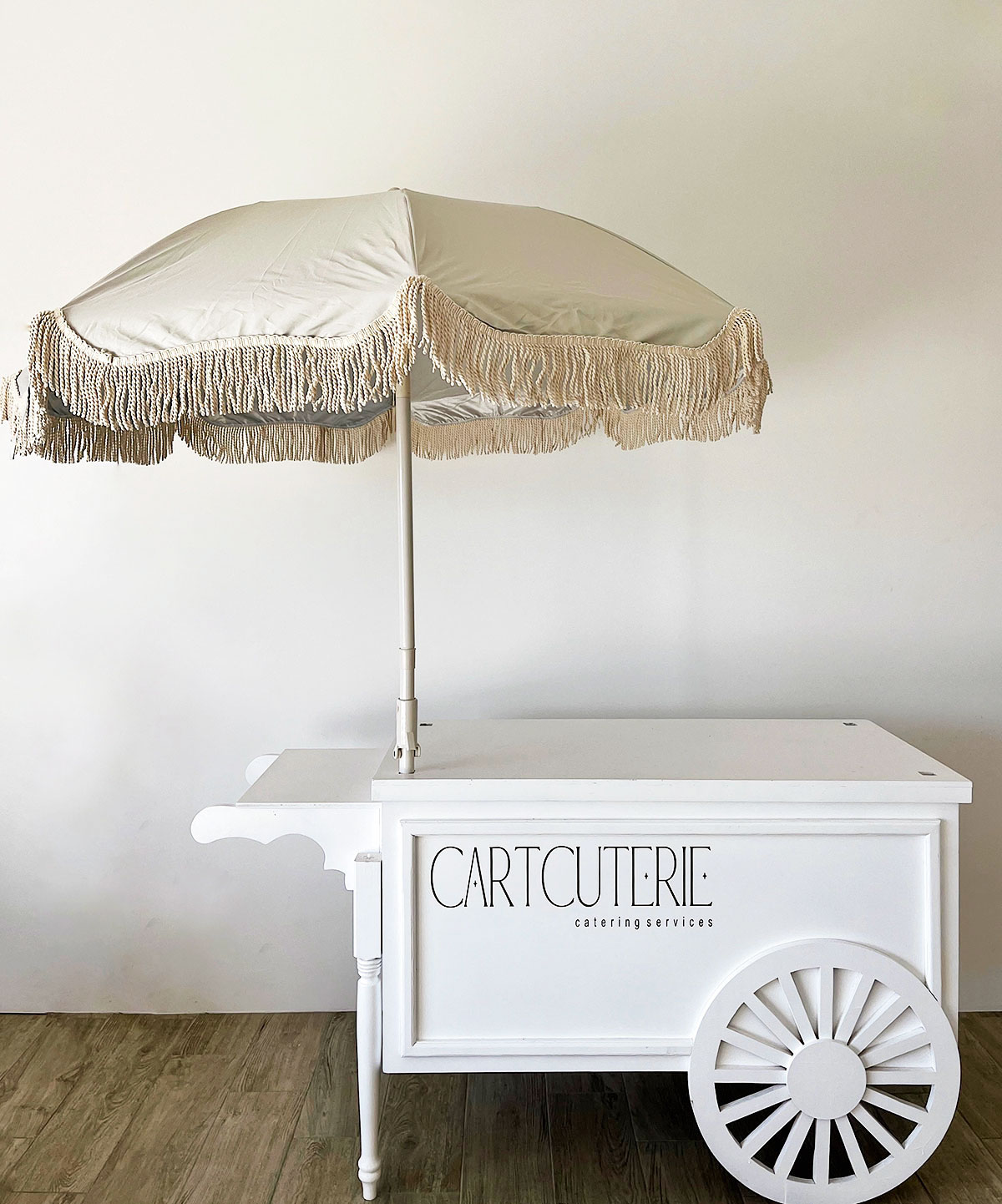 umbrella top for Cartcuterie party cart rental